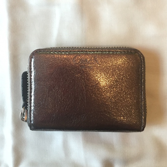leather metallic Coach Wallet