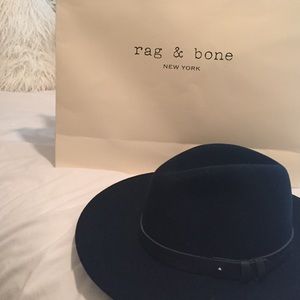 Rag and Bone blue fedora hat