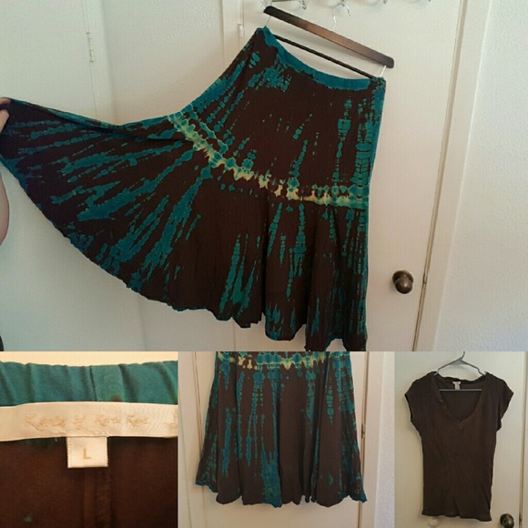 Karen Kane Circle Skirt Turquoise TieDye