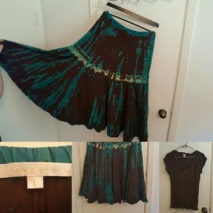 Karen Kane Circle Skirt Turquoise TieDye