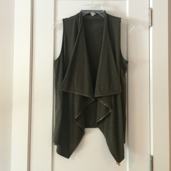 J.Crew Army Green Drapey Jersey Vest