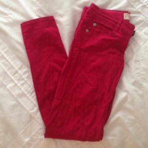 Red skinny jeans
