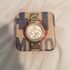 Gold Fossil watch