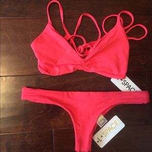 NWT Lspace bikini set in geranium
