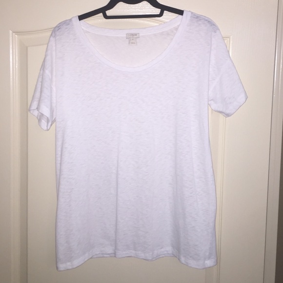 white J Crew Factory scoop-neck t-shirt