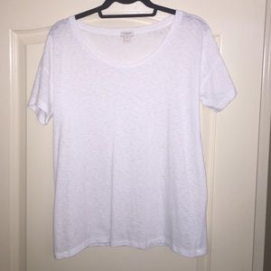 white J Crew Factory scoop-neck t-shirt