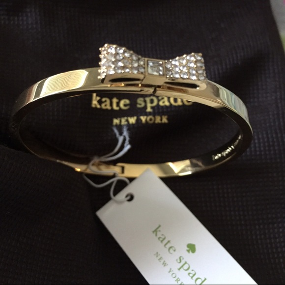 kate spade Jewelry - Authentic Kate Spade Gold and Crystal Bow Bracelet