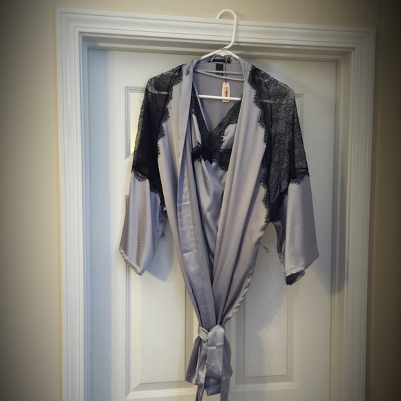 Victoria Secret satin & lace nighty w/ robe.