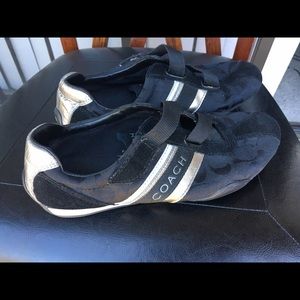Black Coach Velcro Sneakers- Size 8.5