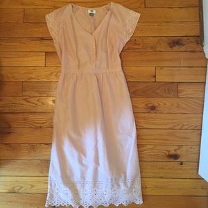 Tea Length cotton Dress with the eyelet detail