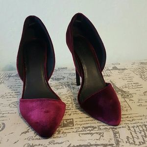 Bordeaux velvet heels