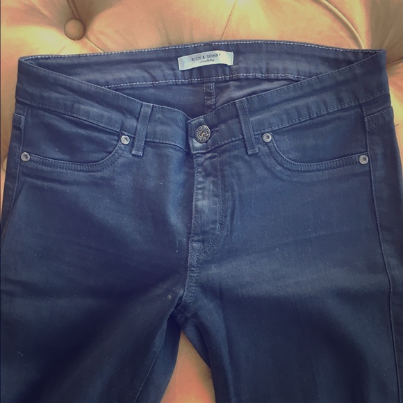 Rich and Skinny Size 28 Black Waxy Jeans
