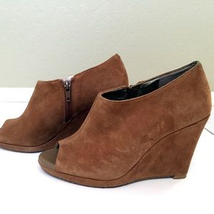 Banana Republic Peep-Toe Suede Booties