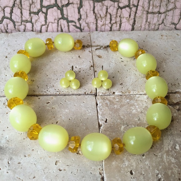 Vintage Moonglow Necklace & Earrings
