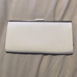 White clutch purse