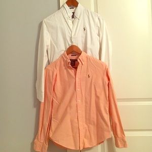 two Ralph Lauren collared shirts