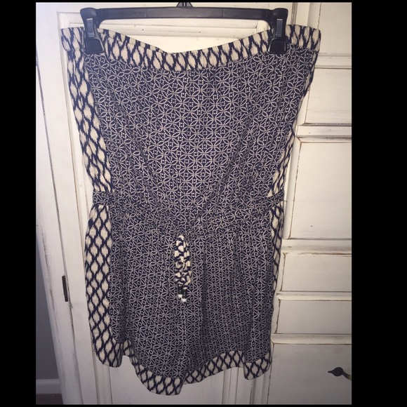 Navy and white romper