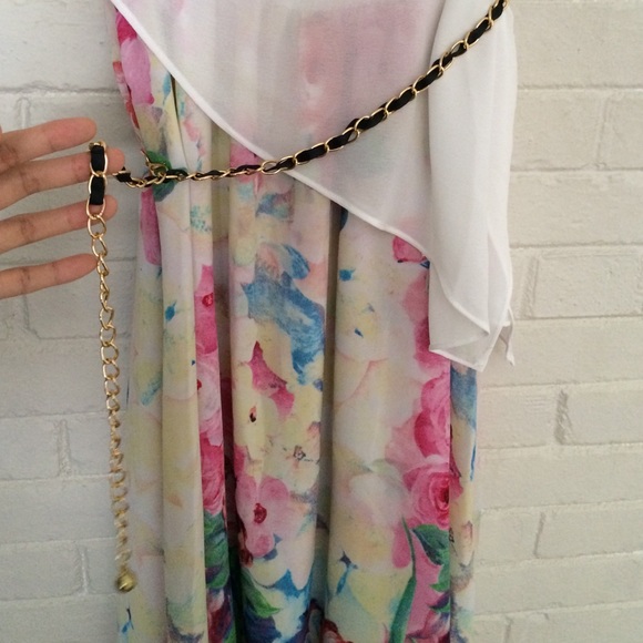 Bundle: Korean style floral beach maxi with scarf - Picture 3 of 4