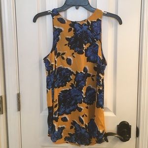Blue/gold tank blouse