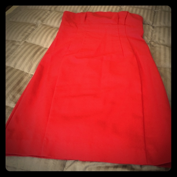red strapless little dress