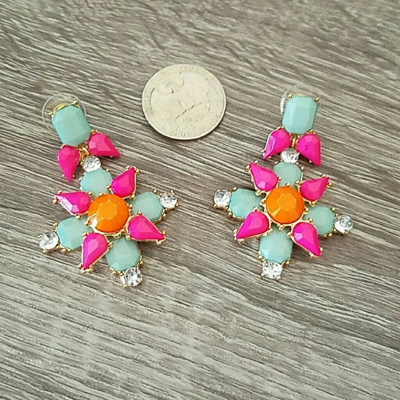 Multi-colored Statement Earrings - Picture 4 of 4