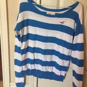 Blue and white Hollister sweater