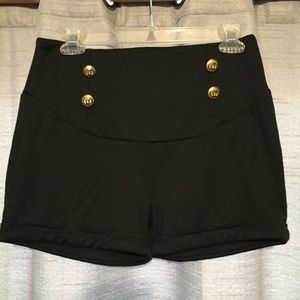 Blk HighWaisted Sailor Shorts SZ L Super Stretchy