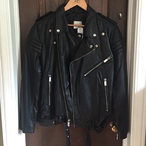 Black leather jacket