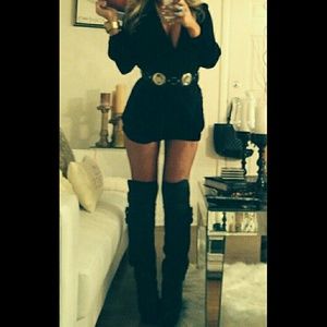 Black Long Sleeve Romper