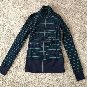 Lululemon navy and green zip up.
