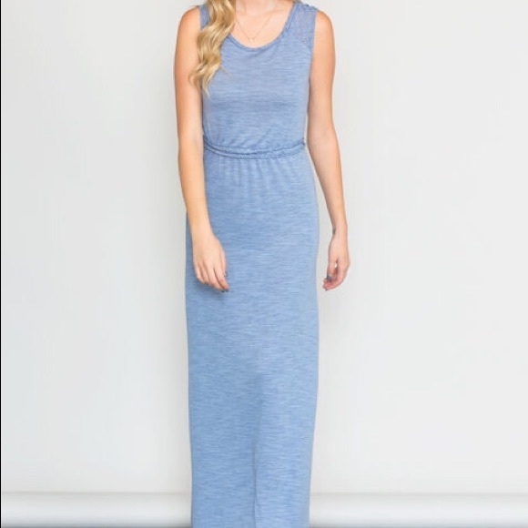 Sky blue detailed maxi