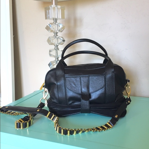 NWOT Black Lambskin Leather bag