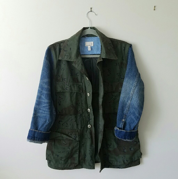 Urban Renewal Denim Sleeve Camo Jacket