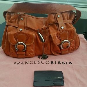 Orange leather Francesco Biasia handbag