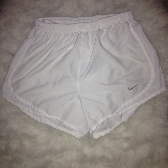 white nike running shorts