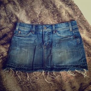 True Religion distressed jean skirt