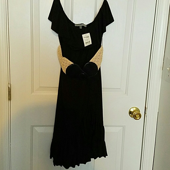 Strapless Black Ruffle Dress