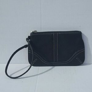 Black leather Coach wristlet