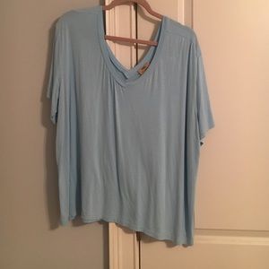 Piko light blue v neck top