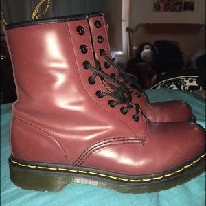 Maroon Dr.Martens boots