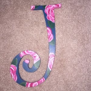 Lily print J decor, hand painted