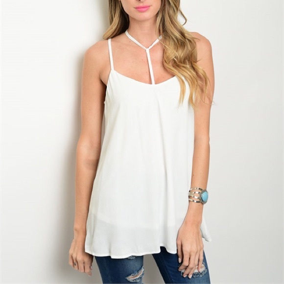 White Multi Strap Top