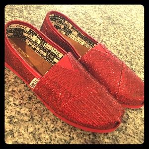 Girl's Red Glitter Toms - Sz 13 - Never Worn! NWOT