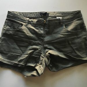 H&M Army Green Rollup Shorts