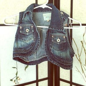 Cropped Jean vest