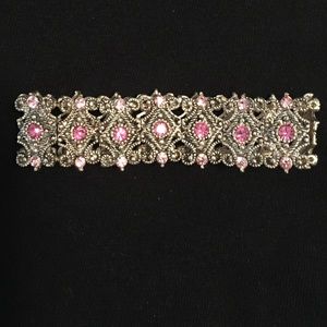 Pretty in pink silver crystal bracelet