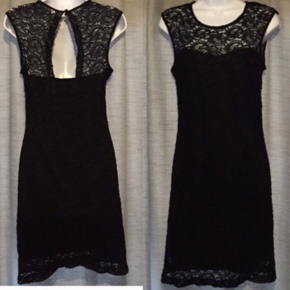 Black Stretchy Lace Dress Sz Large. Worn Once