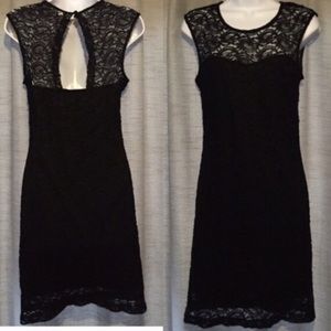 Black Stretchy Lace Dress Sz Large. Worn Once