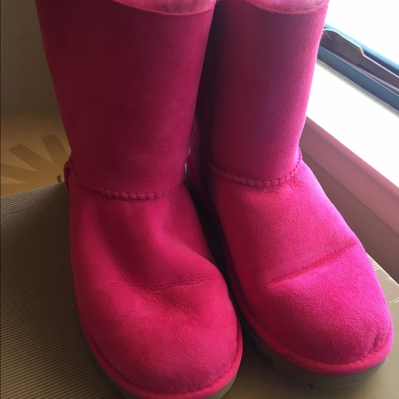 UGG Shoes Womens Size 7 Hot Pink Bailey Bow Uggs Poshmark