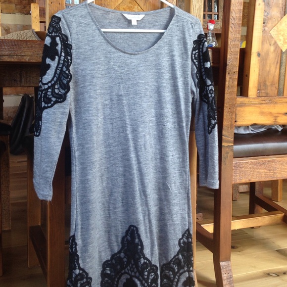 Charming Charlie's grey and black lace dress